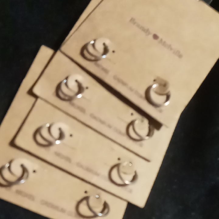 Brandy Melville Silver Hoop Earrings 4 Pairs